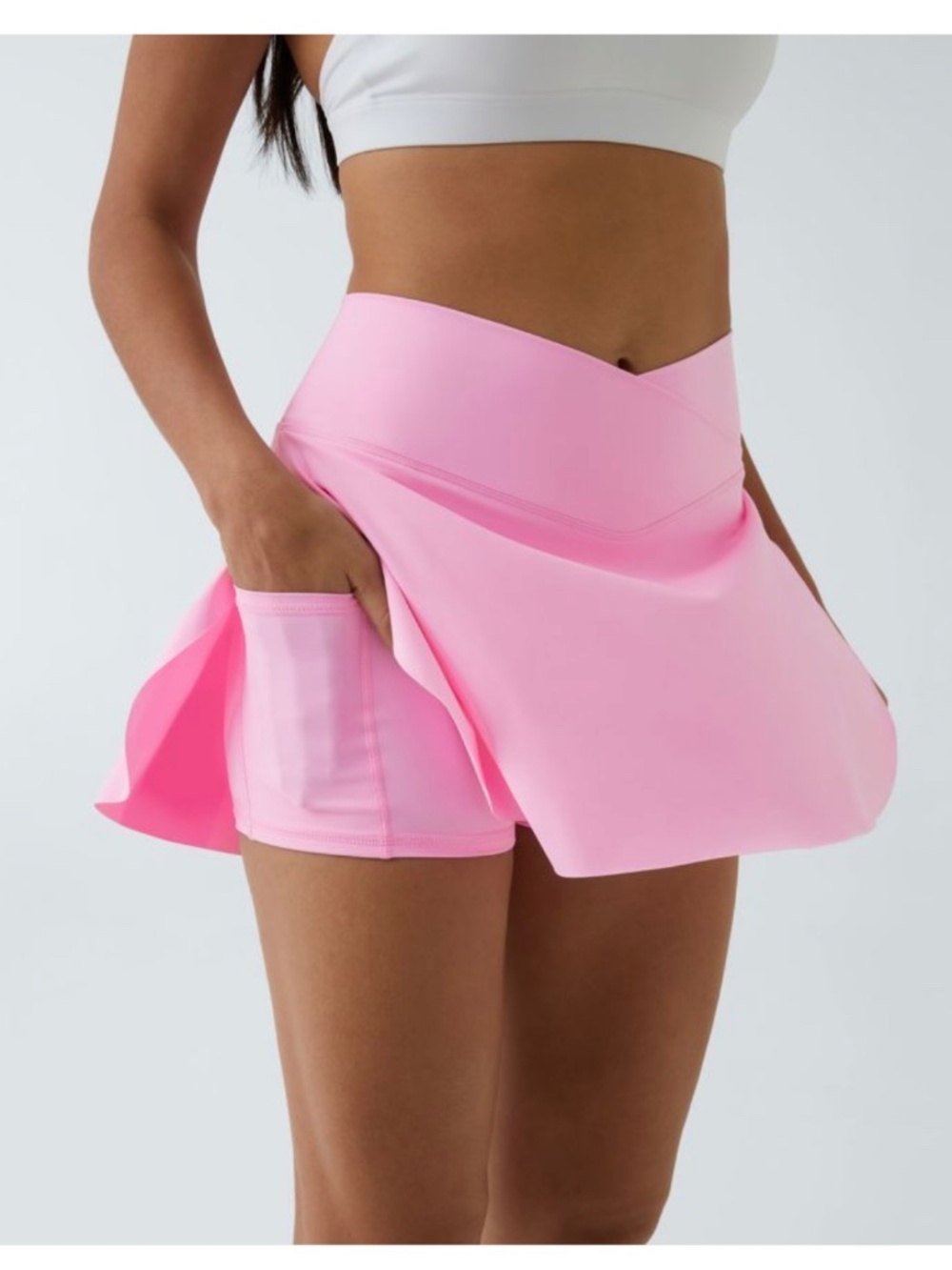 Halara Everyday SoftlyZero™ Airy Crossover Skirt Skort Pink Golf Pickleball 2XL - Picture 3 of 14
